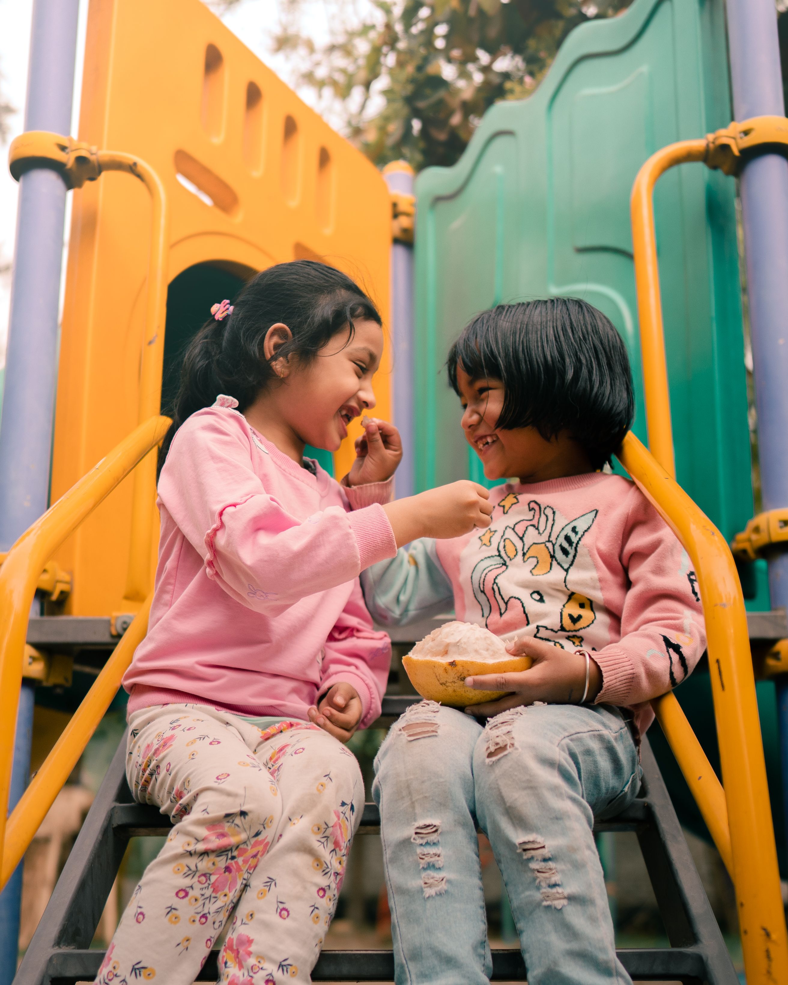 Happy children learning